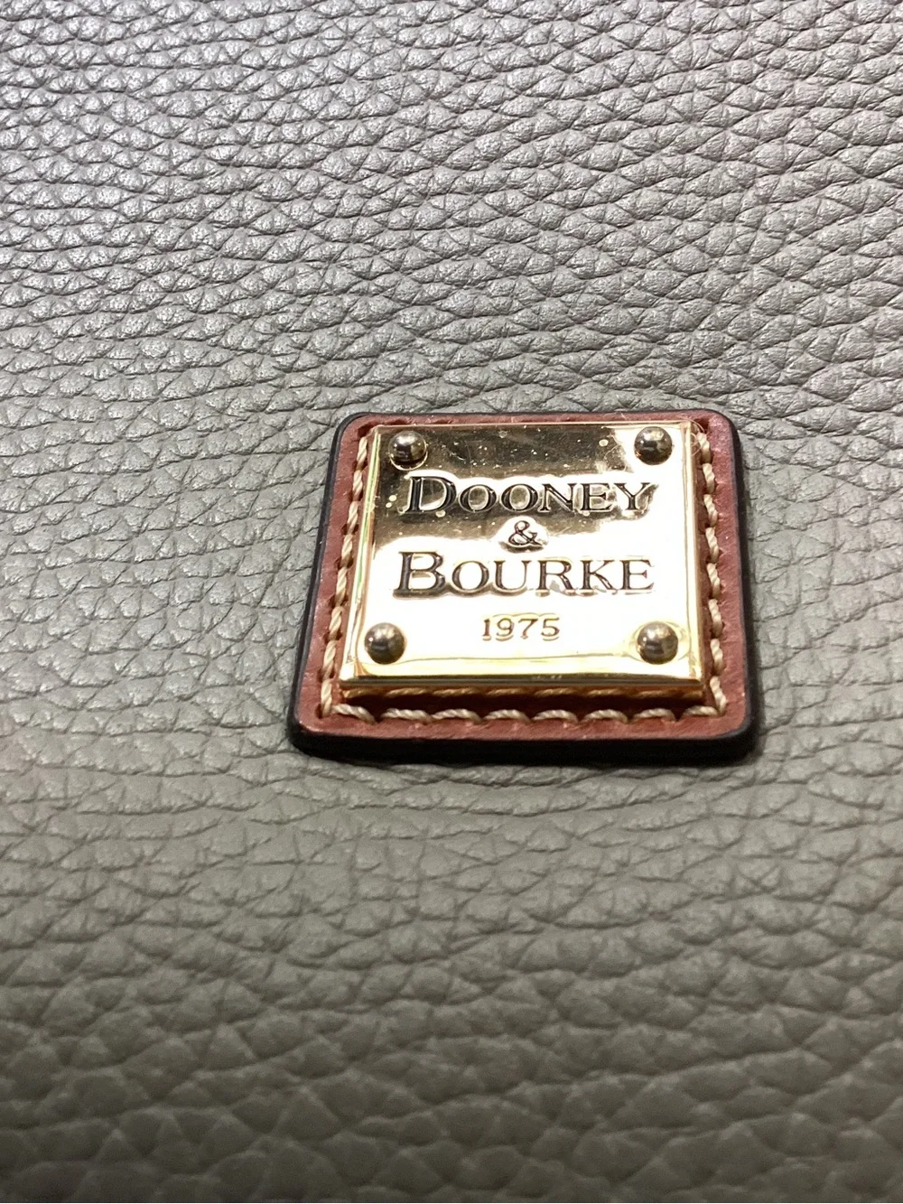 Dooney & Bourke Light green Pebble Leather Tote with Brown Trim - Picture 3 of 9